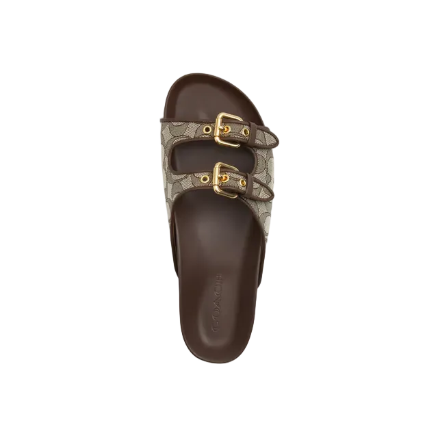 COACH
Two Band Buckle Sandal In Signature Jacquard