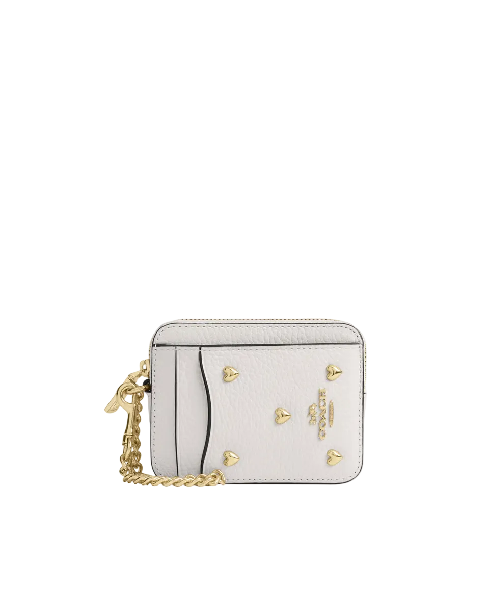 COACH
Zip Card Case With Heart Rivets