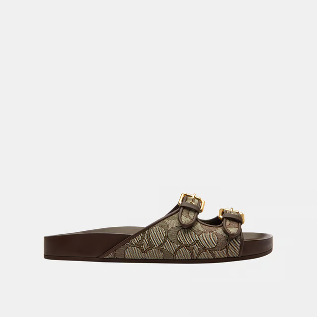 COACH
Two Band Buckle Sandal In Signature Jacquard