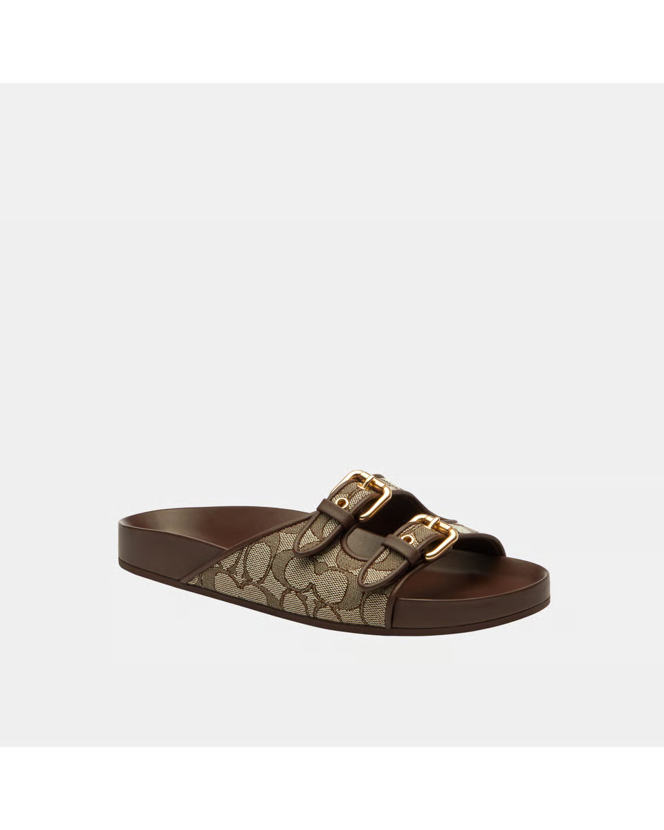 COACH
Two Band Buckle Sandal In Signature Jacquard