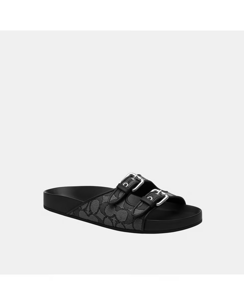 COACH
Two Band Buckle Sandal In Signature Jacquard