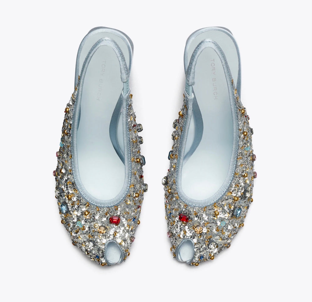 Tory Burch peep-toe slingback pumps