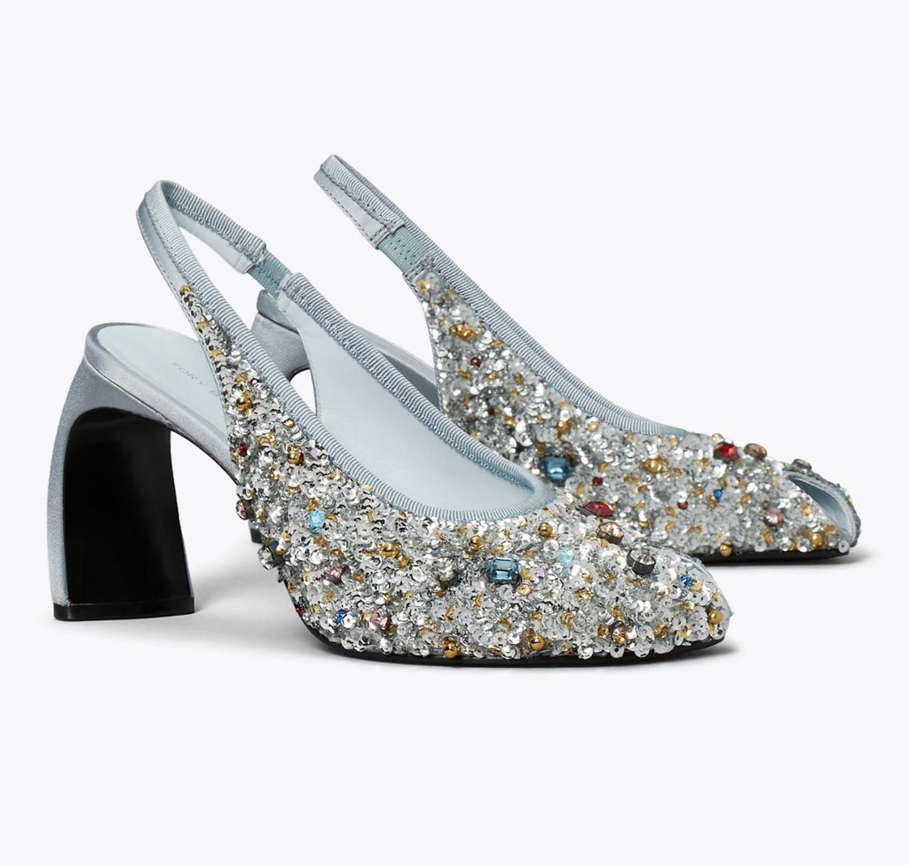 Tory Burch peep-toe slingback pumps