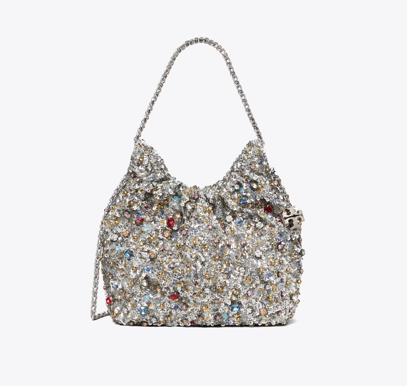 Tory Burch Mini Fleming Embellished Hobo Bag