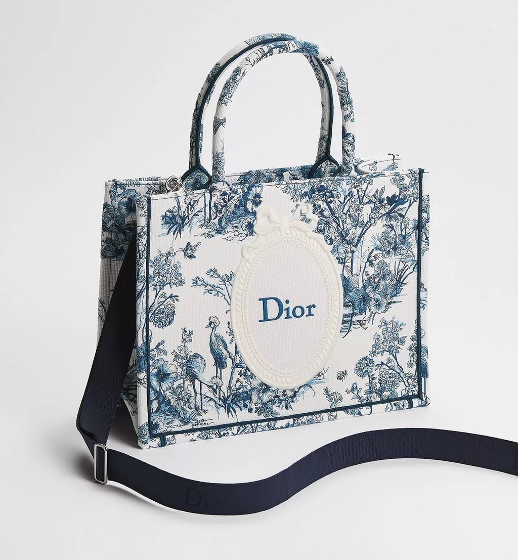 Medium Dior Book Tote with Strap
Blue Toile de Jouy Floral Garden