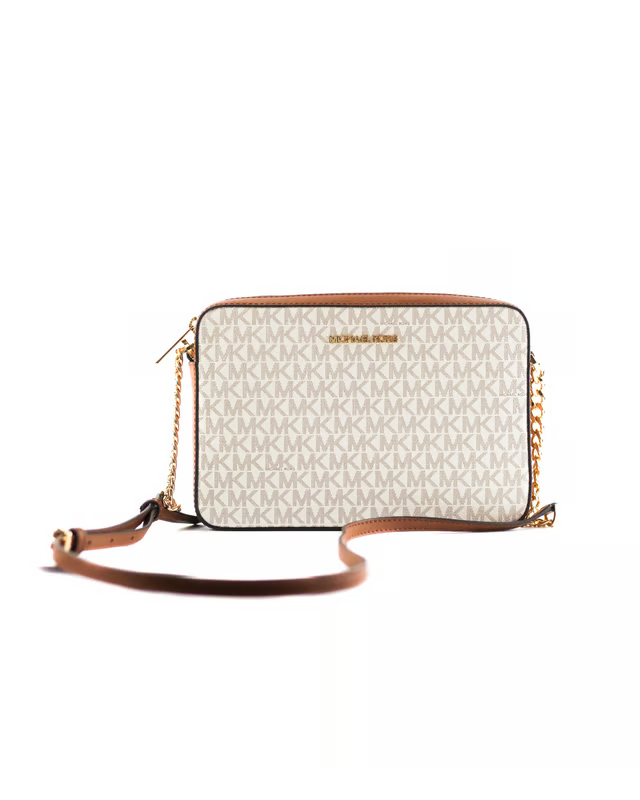 MICHAEL KORS
Michael Kors Women's Jet Set Large East West Saffiano Leather Crossbody Bag Handbag (Vanilla Signature)