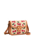 Valentino Garavani 9To5 Shoulder Bag In Jacquard Raffia With Cherryfic Motif