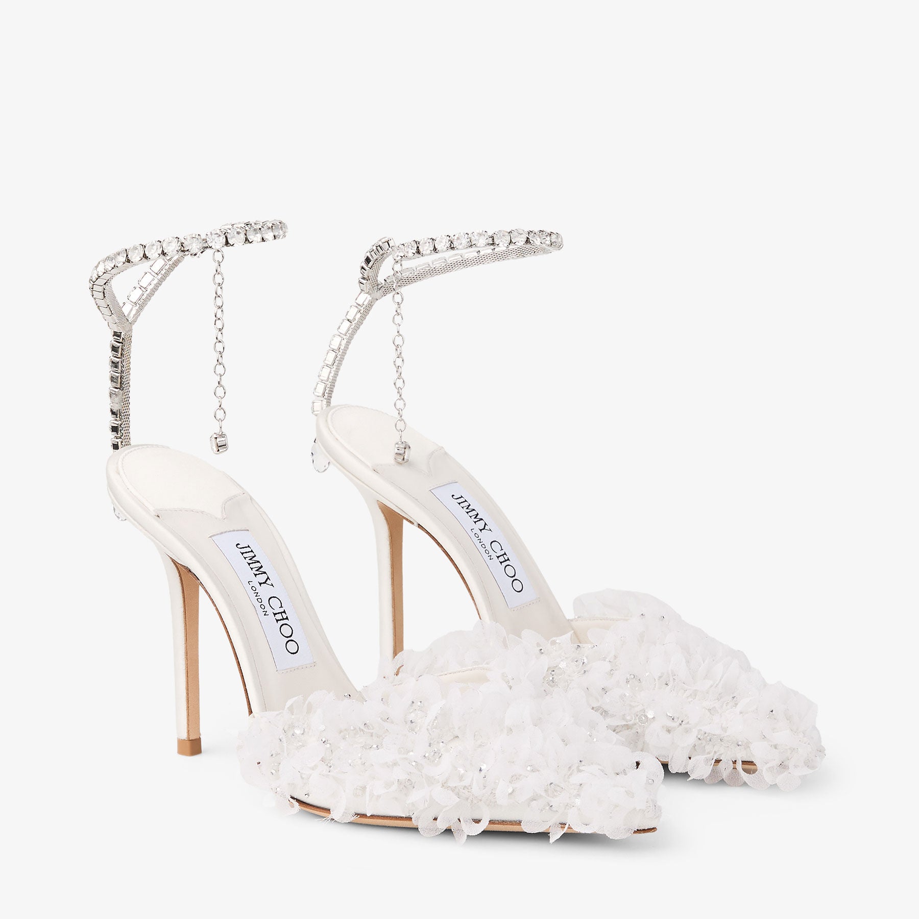 Saeda 100
Ivory Mesh Pumps with Petal Embroidery
