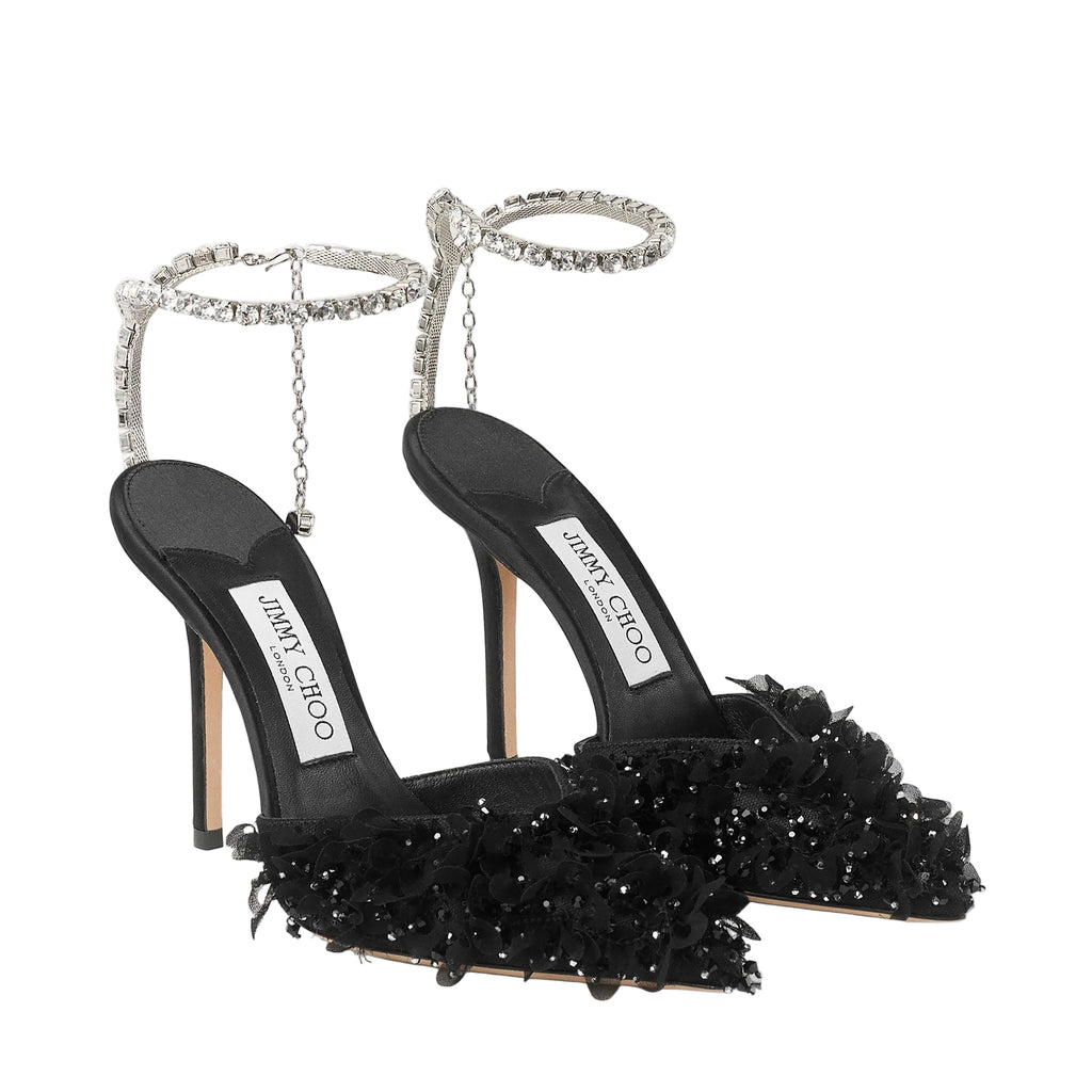 Saeda 100
Ivory Mesh Pumps with Petal Embroidery