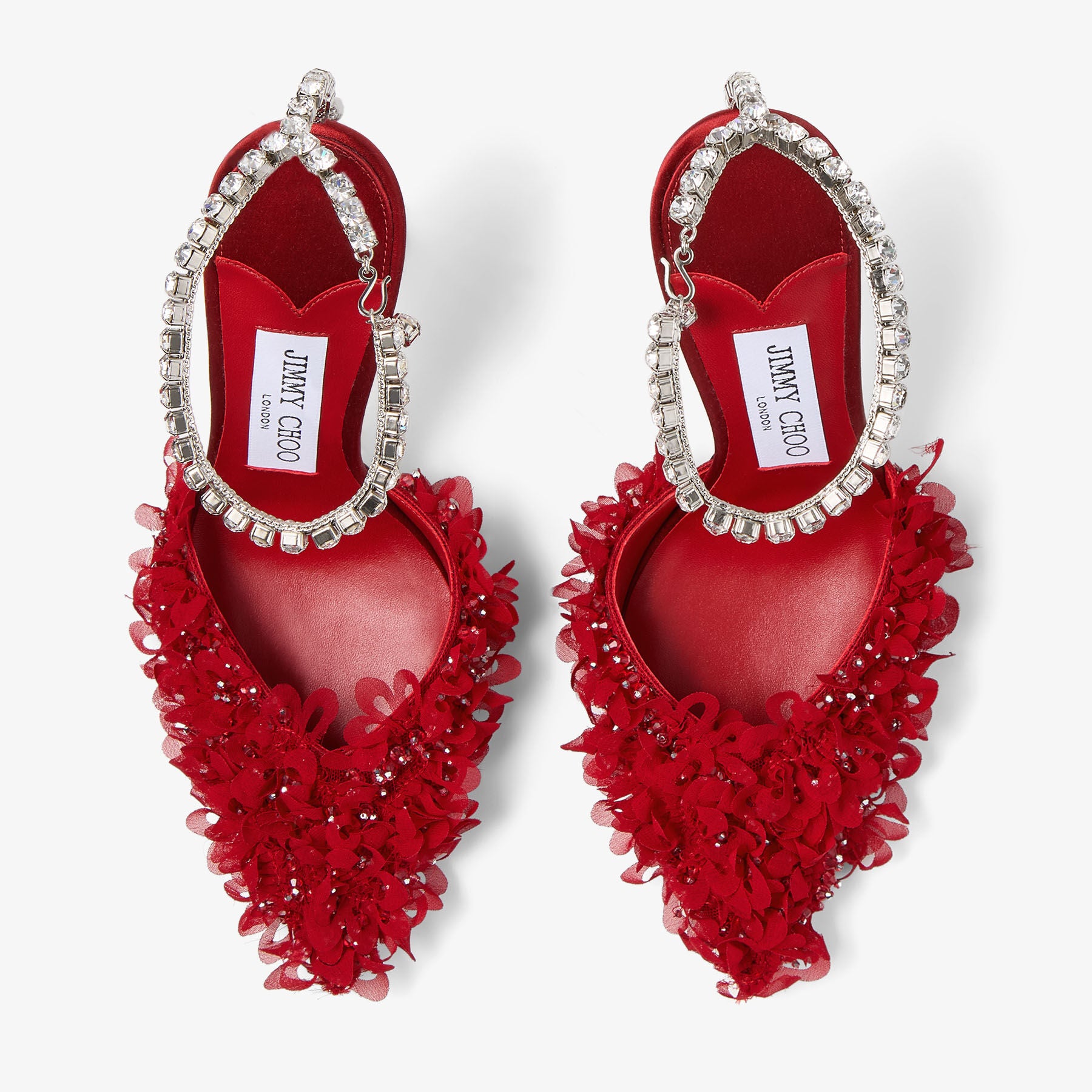 Saeda 100
Ivory Mesh Pumps with Petal Embroidery